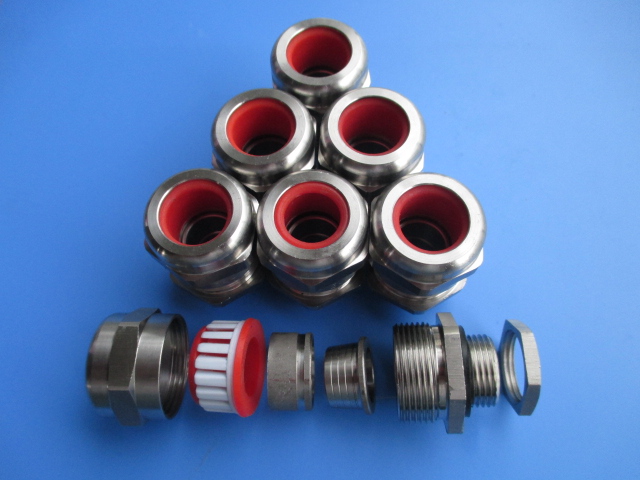 黄铜镀镍铠装防爆电缆夹紧密封接头M20