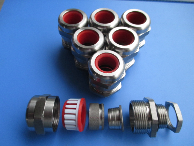 黄铜镀镍铠装防爆电缆格兰头NPT1/2