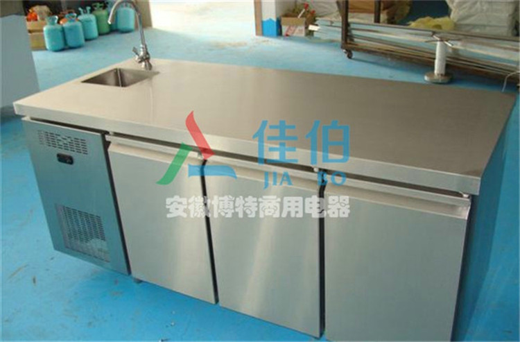 卧式厨房冰柜 食堂厨房工作台 冷冻工作台  不锈钢保鲜工作台  平台雪柜定做  平冷操作台