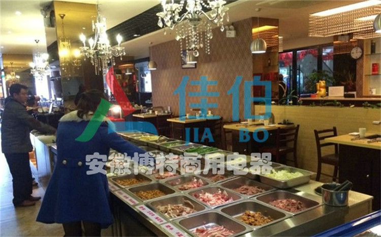 小菜冰柜定做尺寸 佳伯不锈钢厨房冷柜  麻辣烫点菜柜  自助餐台定做  凉菜保鲜柜