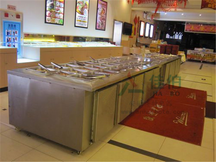 小菜冰柜定做尺寸 佳伯不锈钢厨房冷柜  麻辣烫点菜柜  自助餐台定做  凉菜保鲜柜