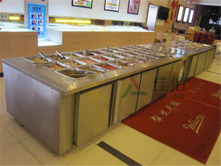 小菜冰柜定做尺寸 佳伯不锈钢厨房冷柜  麻辣烫点菜柜  自助餐台定做  凉菜保鲜柜