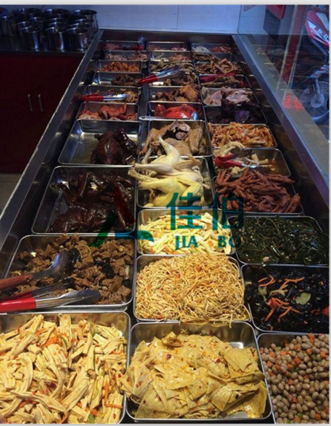 自助餐台云南 自助餐点菜柜 佳伯小菜冰柜  凹槽小菜冷柜  不锈钢小菜柜  自助餐保鲜柜