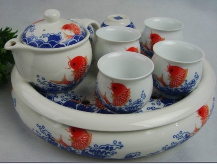 陶瓷茶具高档手绘青花陶瓷茶具 精品陶瓷茶具  家居用品茶具  家居礼品茶具  高档陶瓷茶具