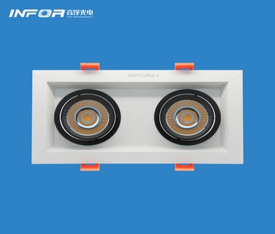 双头COB格栅射灯 14w-80w 酒店照明 LED酒店照明 酒店照明灯饰