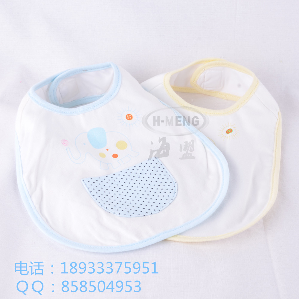 最新款婴儿纯棉围嘴防水口水巾小围嘴兜饭兜卡通小像魔术贴口水巾  婴儿口水巾
