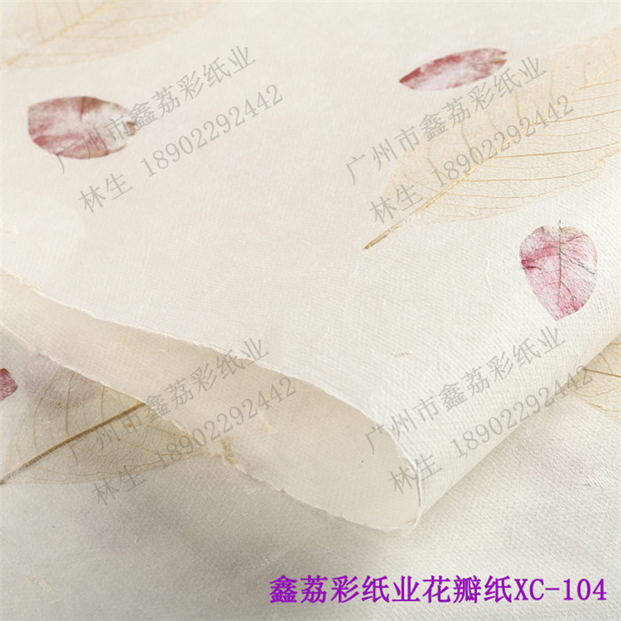 手工灯罩纸 DIY明信片用纸 花瓣纸 礼盒包装纸XL-104  叶脉纸  手工天然夹花纸  树叶纸