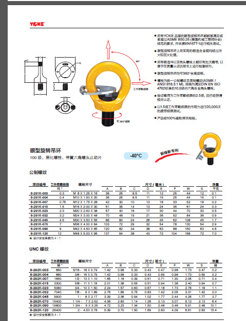 环眼（旋转吊环螺丝（YOKE厂家8-291K六角螺头）价格  旋转吊环价格  环眼吊环螺丝厂家  旋转吊环六角价格