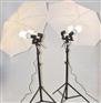 批发凯丽美 影楼道具 E27万向双灯头柔光伞摄影灯套装摄影器