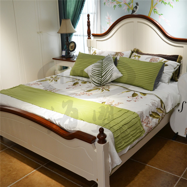 实木床双人床1.8米欧式田园床公主床地中海床大婚床美式家具特