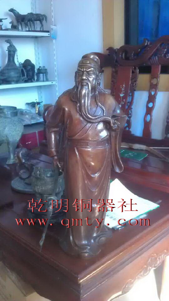 人像雕塑工艺品关公像 无锡青铜雕塑 无锡工艺品