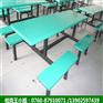 韶关学校食堂餐桌椅定制 玻璃钢连体餐桌椅特卖 简约餐桌