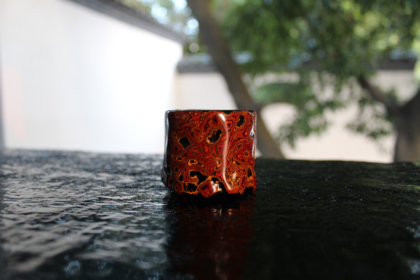 桂林地區(qū)銷售特價(jià)犀皮漆茶盞，漆器茶具