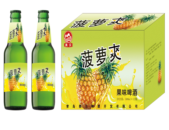 菠萝爽果啤500毫升供应德兴|丰城代理商  500毫升大瓶  厂家低价位招商代