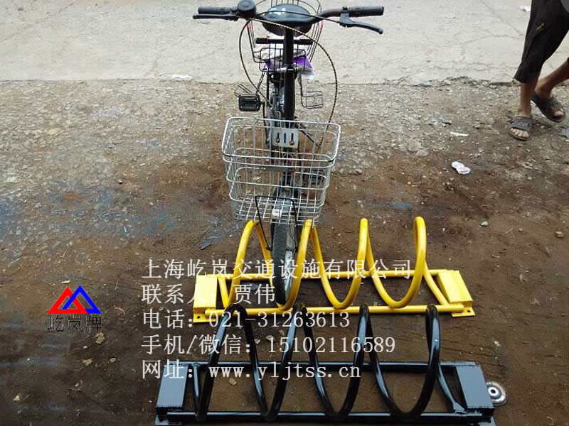 卡槽式自行车停靠架价格 卡槽式自行车停靠架尺寸  圆圈电动车停车架  卡槽电动车摆放架  卡槽自行车存放架