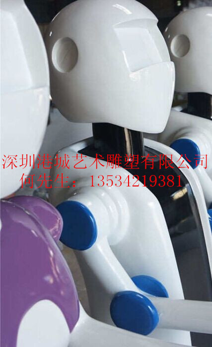 玻璃钢送菜机器人模型雕塑
