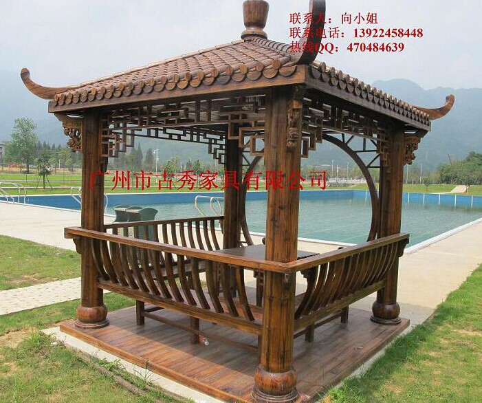 学校景观木制凉亭，木结构六角亭子&nbsp;&nbsp;景观六角亭子