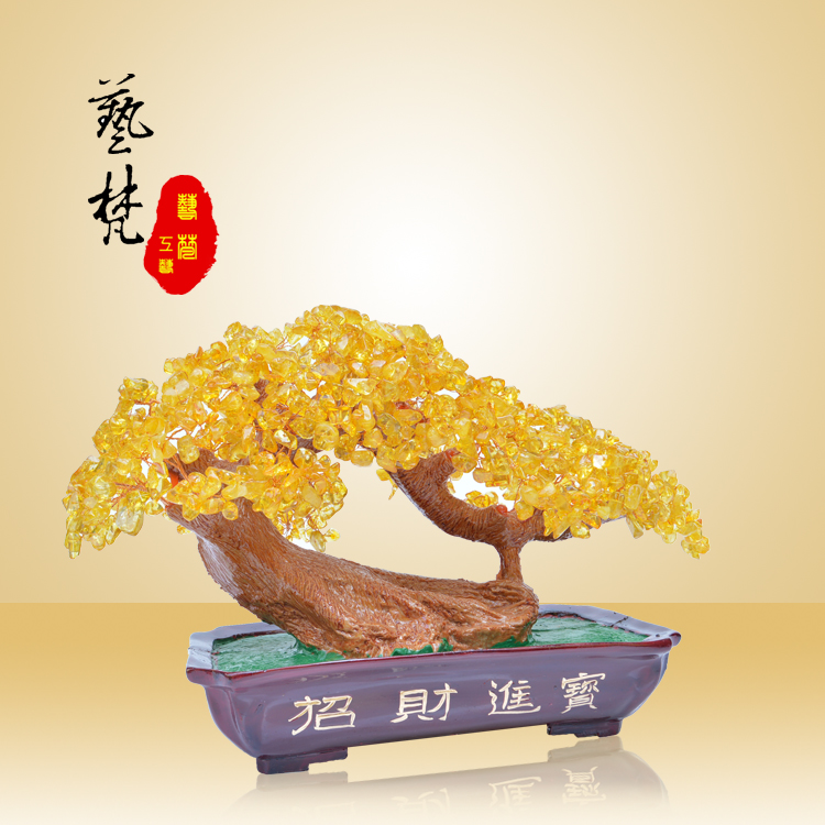 艺梵招财树树脂工艺品摆件简约现代高档商务礼品厂家批发一手货源