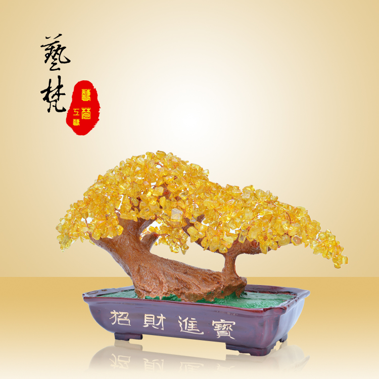 艺梵招财树树脂工艺品摆件简约现代高档商务礼品厂家批发一手货源