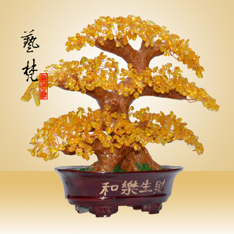 艺梵家居装饰树脂工艺品和乐生财树家居装饰品摆件节日新年礼品