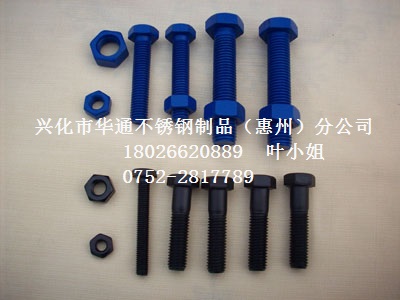 江苏特氟龙防腐35CrMoA螺拴盐酸设备防腐厂家 特氟龙防腐螺拴 防腐紧固件