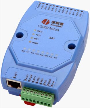 电压转TCP/IP、0-5V转以太网，康耐德M2VA&nbsp;&nbsp;电压转TCPIP&nbsp;&nbsp;电压采集模块&nbsp;&nbsp;电压转RJ45