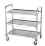 原厂批发 银色不锈钢收餐车 三层餐车收碗车 外贸库存